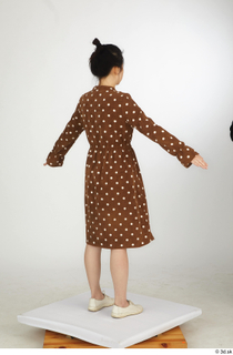 Aera brown dots dress casual dressed standing white oxford shoes…